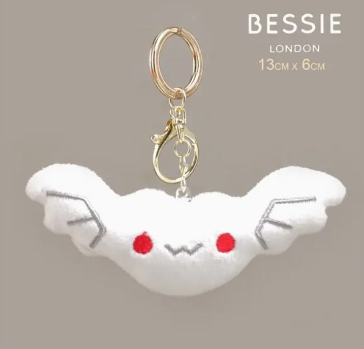 Angel Wings Heart Plush Bag Charm by Bessie London 